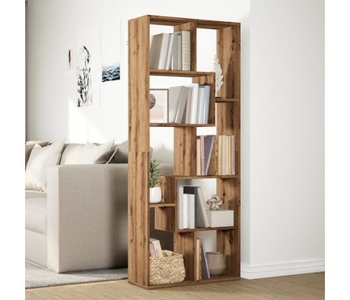 Librería divisora madera ingeniería roble artisan 67x25x161,5cm