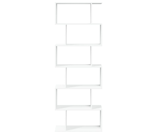 Librería divisor 6 niveles madera ingeniería blanco 70x24x193cm