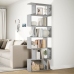 Librería divisora 6 niveles madera gris hormigón 70x24x193 cm