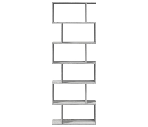 Librería divisora 6 niveles madera gris Sonoma 70x24x193 cm