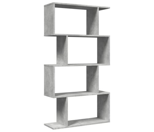 Librería divisora 4 niveles madera gris hormigón 70x24x129 cm