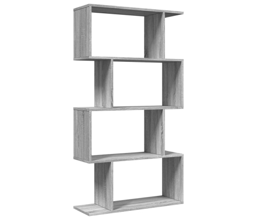 Librería divisora 4 niveles madera gris Sonoma 70x24x129 cm