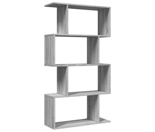 Librería divisora 4 niveles madera gris Sonoma 70x24x129 cm