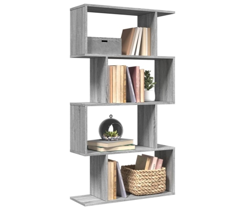 Librería divisora 4 niveles madera gris Sonoma 70x24x129 cm