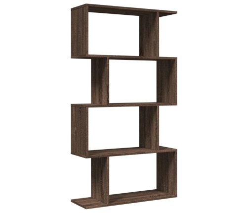 Librería divisora 4 niveles madera marrón roble 70x24x129 cm