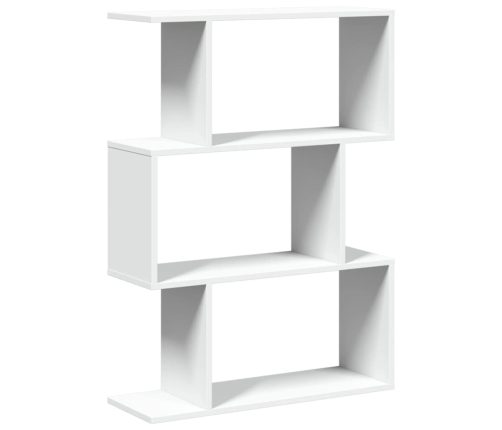 Librería divisor 3 niveles madera ingeniería blanco 70x24x97 cm