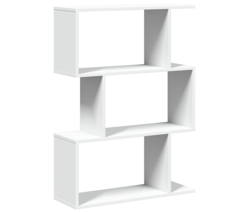 Librería divisor 3 niveles madera ingeniería blanco 70x24x97 cm