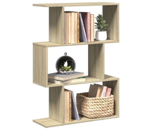 Librería divisora 3 niveles madera roble Sonoma 70x24x97 cm