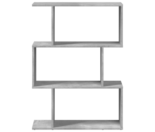 Librería divisora 3 niveles madera gris hormigón 70x24x97 cm