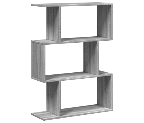 Librería divisora 3 niveles madera gris Sonoma 70x24x97 cm