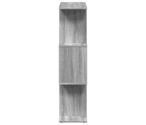 Librería divisora 3 niveles madera gris Sonoma 70x24x97 cm