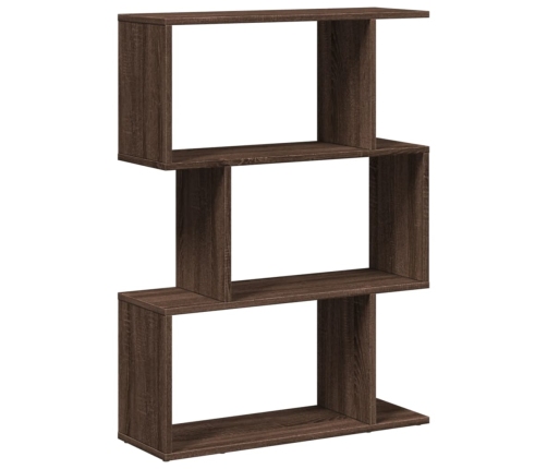 Librería divisora 3 niveles madera marrón roble 70x24x97 cm