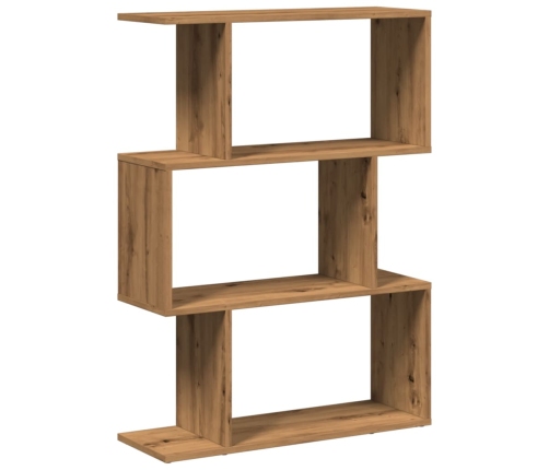 Librería divisora 3 niveles madera roble artisan 70x24x97 cm