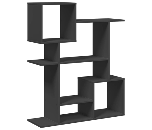 Librería divisora madera de ingeniería negra 92x29x112 cm