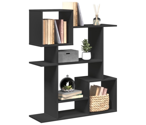 Librería divisora madera de ingeniería negra 92x29x112 cm