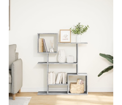 Librería divisora madera ingeniería gris hormigón 92x29x112 cm