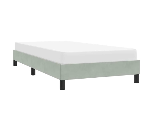 Estructura de cama sin colchón terciopelo gris claro 80x210 cm