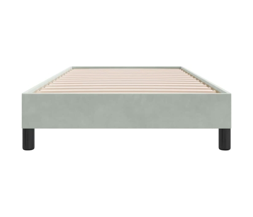 Estructura de cama sin colchón terciopelo gris claro 80x210 cm