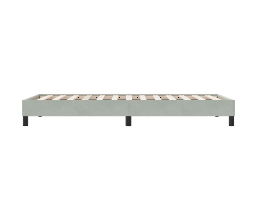 Estructura de cama sin colchón terciopelo gris claro 80x210 cm