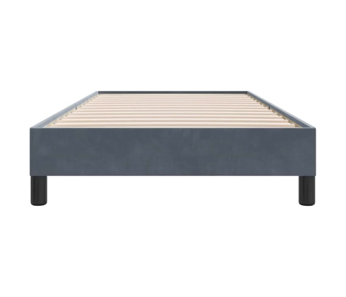 Estructura de cama sin colchón terciopelo gris oscuro 80x210 cm