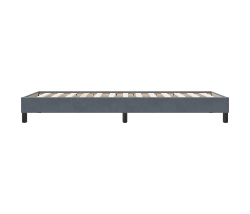 Estructura de cama sin colchón terciopelo gris oscuro 80x210 cm