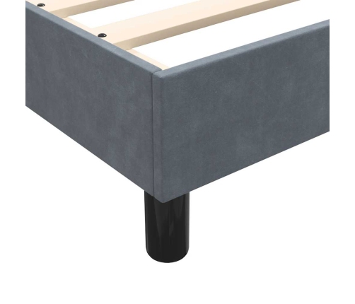 Estructura de cama sin colchón terciopelo gris oscuro 80x210 cm