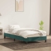 Estructura de cama sin colchón terciopelo verde oscuro 80x210cm