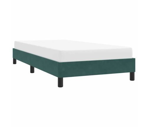 Estructura de cama sin colchón terciopelo verde oscuro 80x210cm