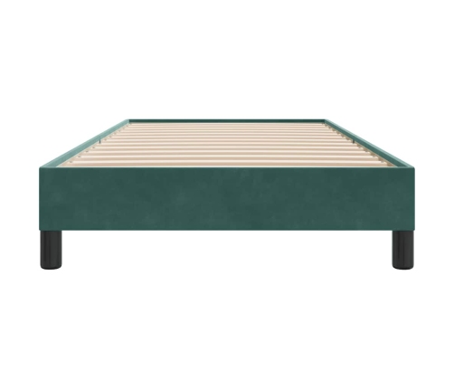 Estructura de cama sin colchón terciopelo verde oscuro 80x210cm