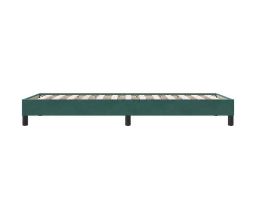 Estructura de cama sin colchón terciopelo verde oscuro 80x210cm