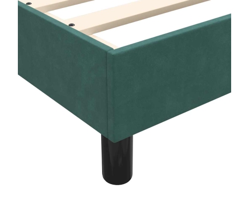 Estructura de cama sin colchón terciopelo verde oscuro 80x210cm