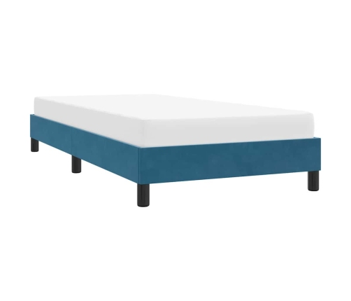 Estructura de cama sin colchón terciopelo azul oscuro 80x210 cm