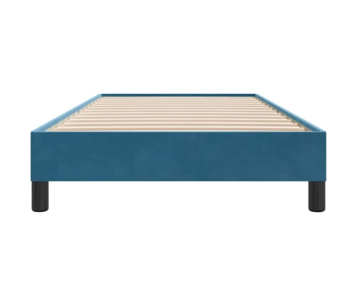 Estructura de cama sin colchón terciopelo azul oscuro 80x210 cm