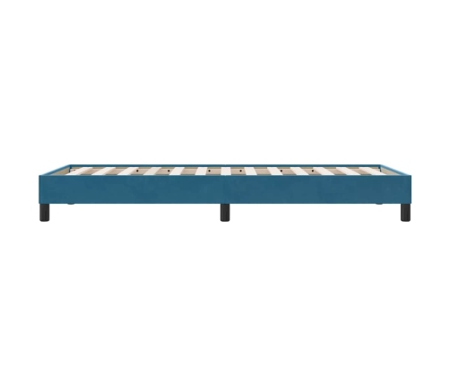 Estructura de cama sin colchón terciopelo azul oscuro 80x210 cm