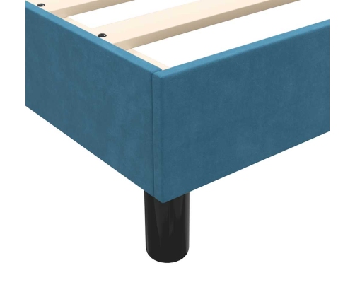 Estructura de cama sin colchón terciopelo azul oscuro 80x210 cm