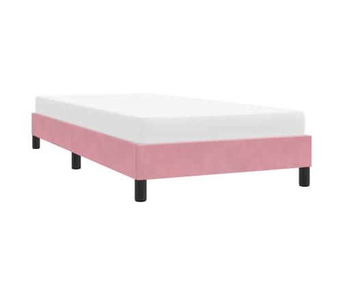 Estructura de cama sin colchón terciopelo rosa 80x210 cm