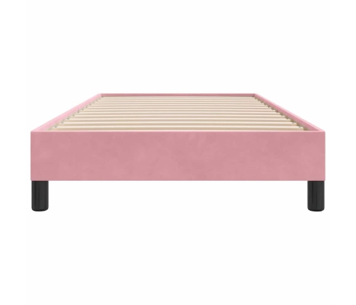 Estructura de cama sin colchón terciopelo rosa 80x210 cm