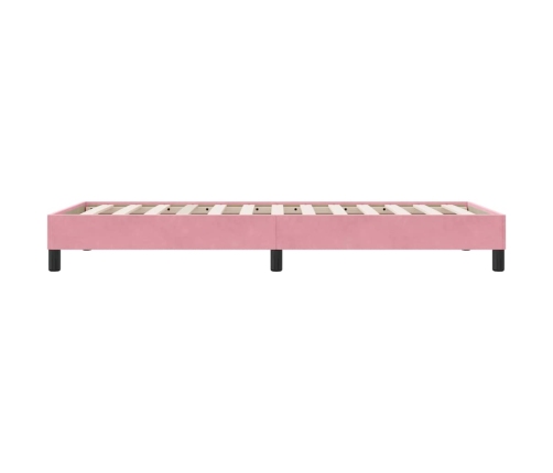 Estructura de cama sin colchón terciopelo rosa 80x210 cm