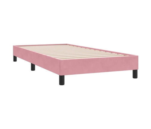 Estructura de cama sin colchón terciopelo rosa 80x210 cm