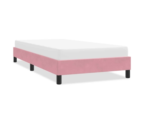 Estructura de cama sin colchón terciopelo rosa 80x210 cm