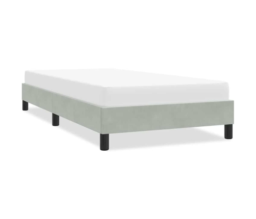 Estructura de cama sin colchón terciopelo gris claro 90x210 cm