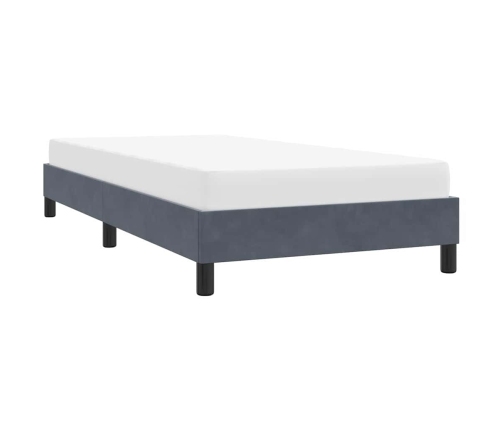 Estructura de cama sin colchón terciopelo gris oscuro 90x210 cm