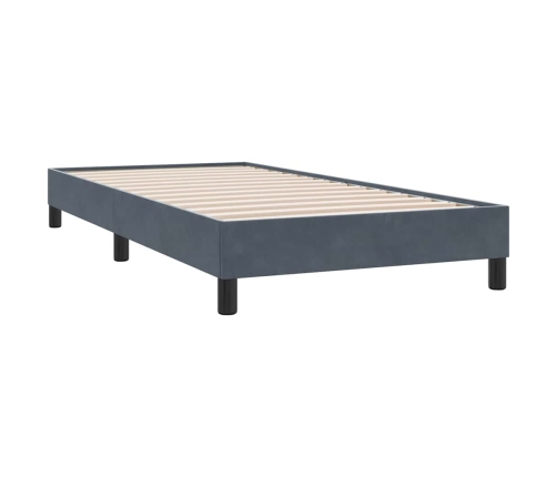 Estructura de cama sin colchón terciopelo gris oscuro 90x210 cm