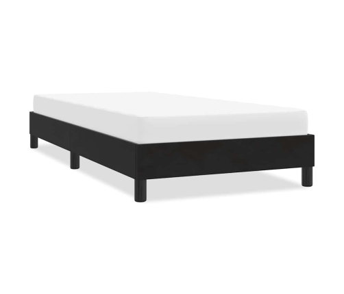 Estructura de cama sin colchón terciopelo negro 90x210 cm