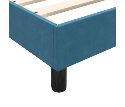 Estructura de cama sin colchón terciopelo azul oscuro 90x210 cm