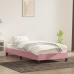 Estructura de cama sin colchón terciopelo rosa 90x210 cm