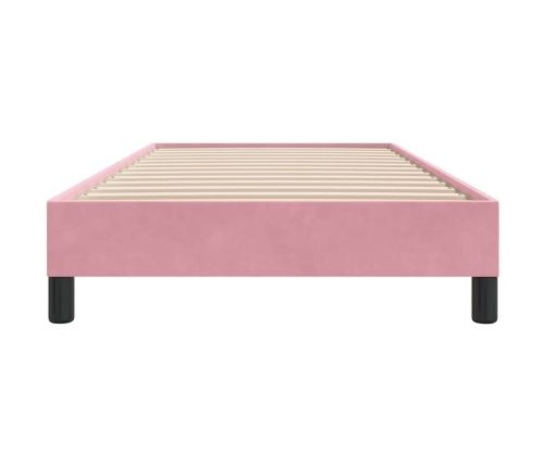 Estructura de cama sin colchón terciopelo rosa 90x210 cm