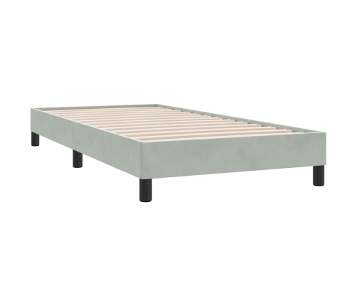 Estructura de cama sin colchón terciopelo gris claro 100x210 cm