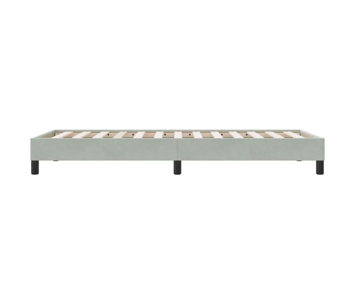 Estructura de cama sin colchón terciopelo gris claro 100x210 cm