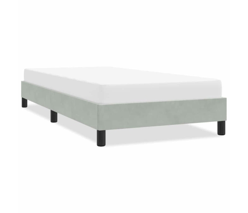 Estructura de cama sin colchón terciopelo gris claro 100x210 cm